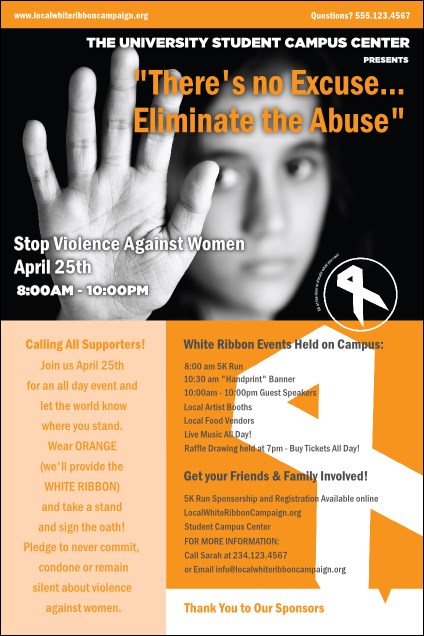 White Ribbon Photo Poster Product Front