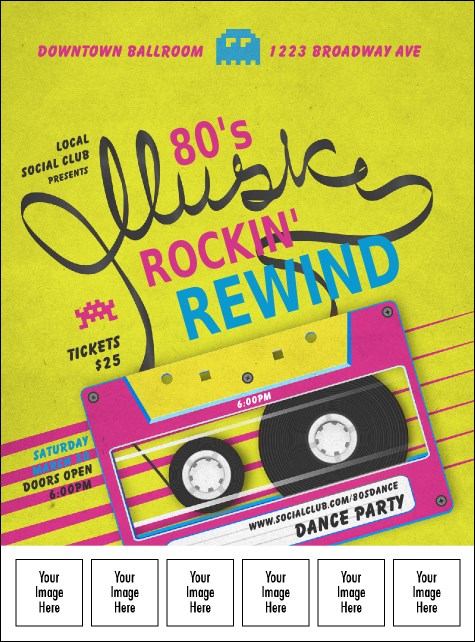 80s Music Logo Flyer Product Front