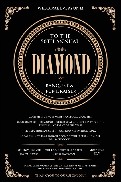 Diamonds Black Poster