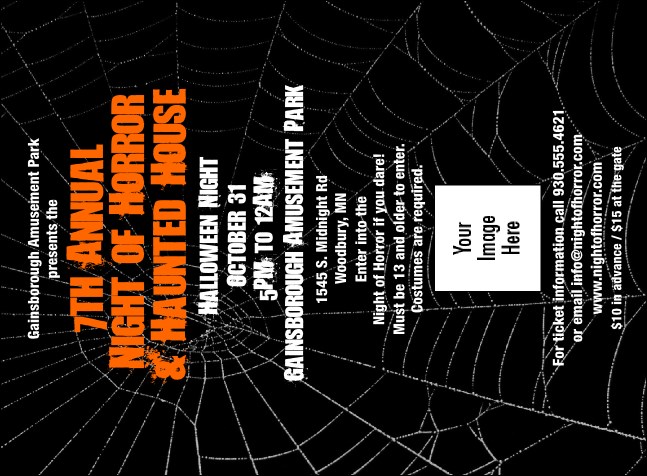 Spider Web Invitation 001 Product Front