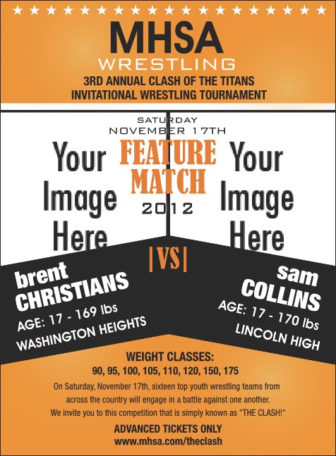 Wrestling Invitation (Orange) Product Front