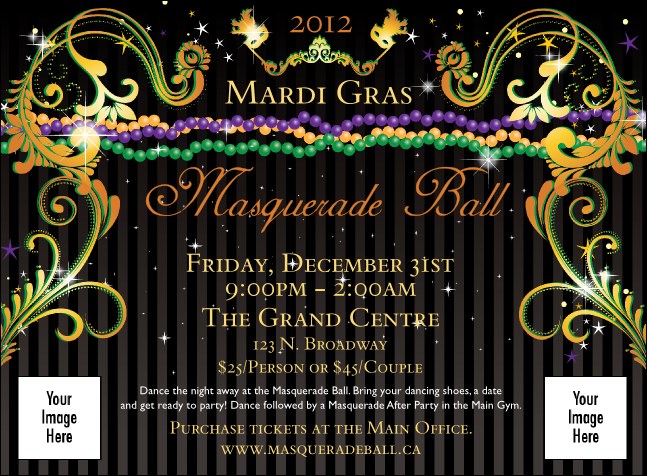 Mardi Gras Beads Invitation Product Front