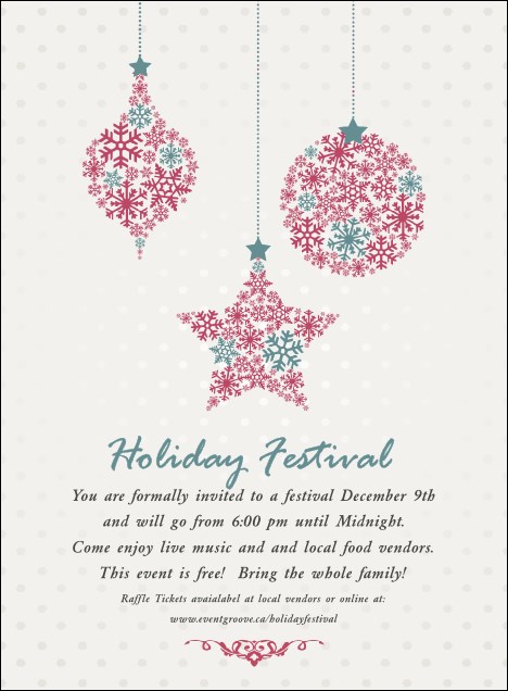 Snowflake Ornament Invitation Product Front