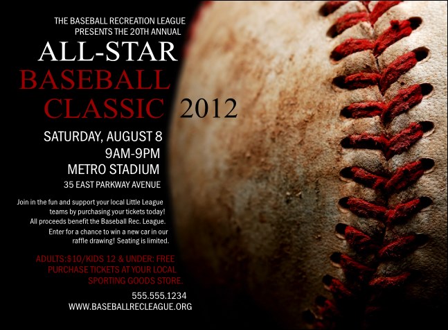 Baseball Stiches Invitation Product Front