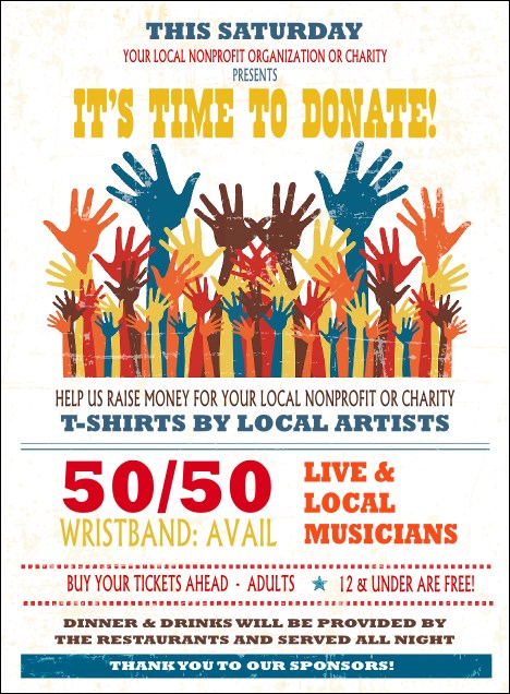 Fundraising Hands Invitation Product Front