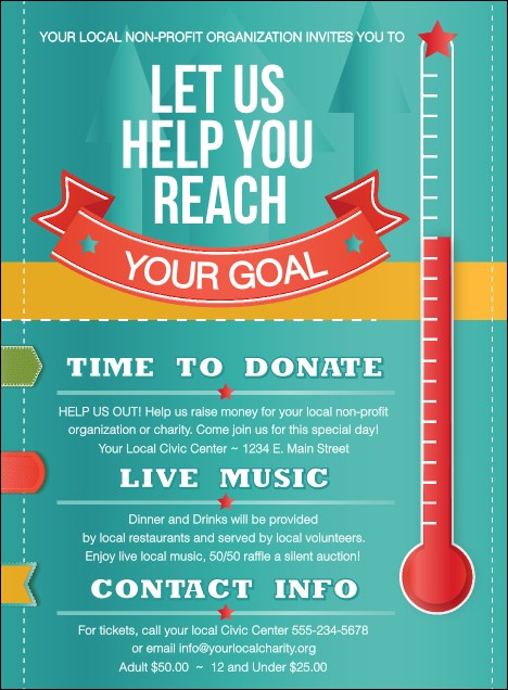 Fundraising Thermometer Invitation Product Front