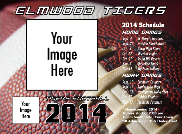 Football Schedule Invitation Product Front