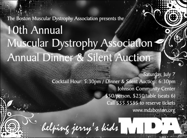 MDA BW Invitation Product Front