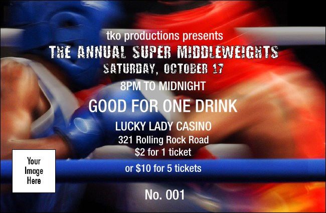 Boxing Drink Ticket Product Front