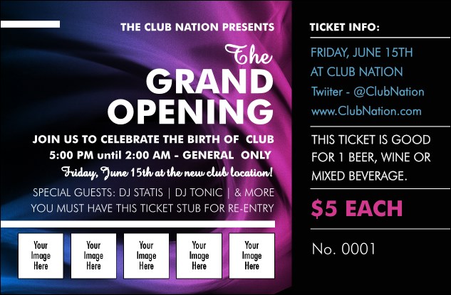 Fractal Wave Drink Ticket Product Front