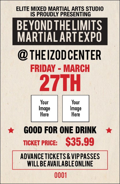 MMA Old School Drink Ticket Product Front