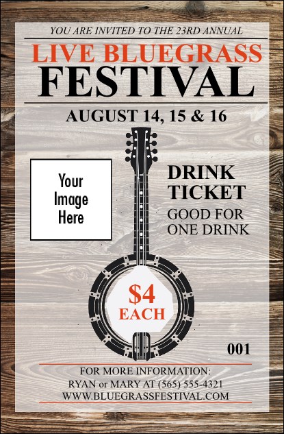 Banjo Drink Ticket Product Front