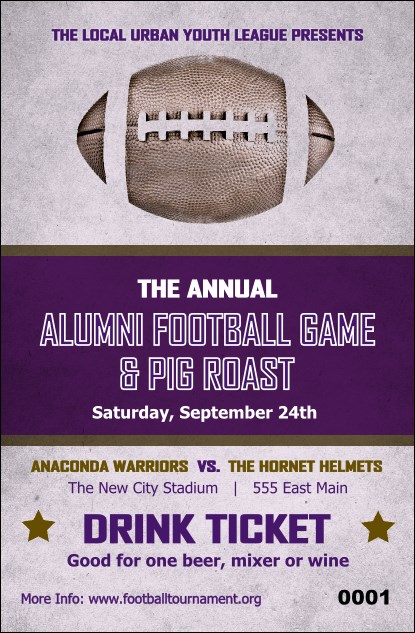 Football Purple Drink Ticket Product Front
