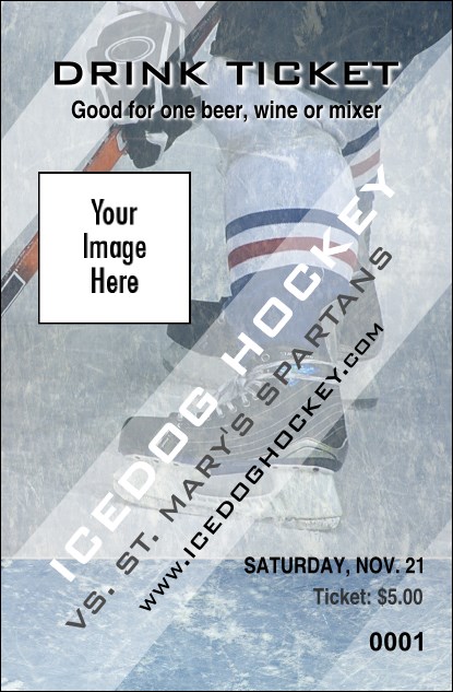 Ice Hockey Schedule Drink Ticket Product Front