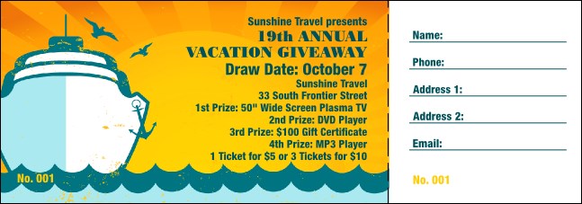 Cruising Raffle Ticket Product Front
