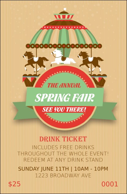 Merry Go Round Drink Ticket