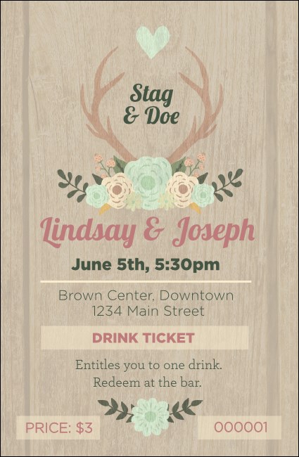 Flower Stag & Doe Drink Ticket Product Front
