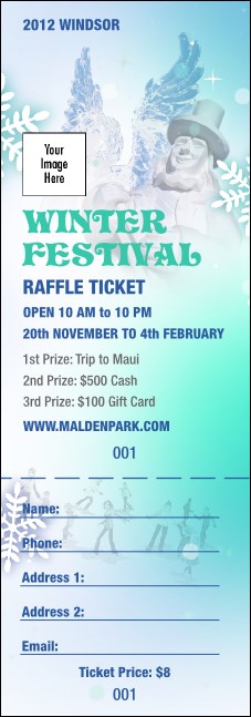 Winter Festival Raffle Ticket Product Front
