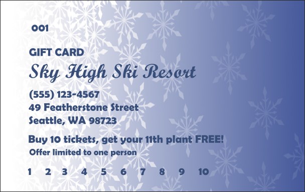Winter Blizzard Gift Card Product Front