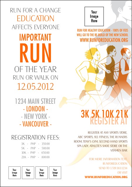 Run for a Cause Orange Postcard Product Front