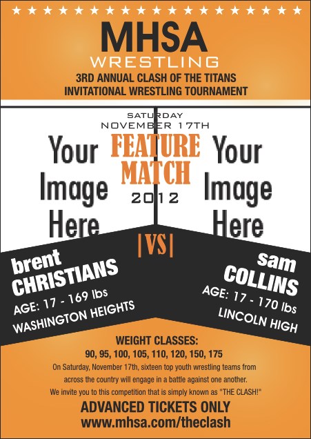 Wrestling Postcard (Orange) Product Front