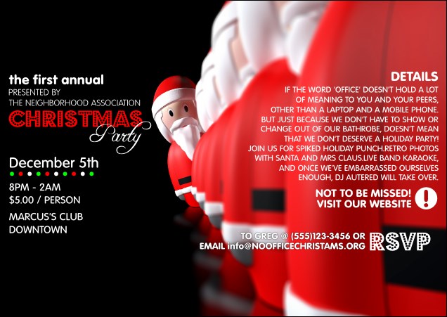 Santa Lineup Postcard Product Front