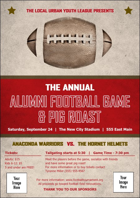 Football Red Postcard Product Front