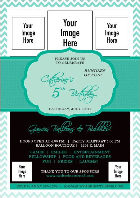 Happy Birthday Chevron Postcard Product Front