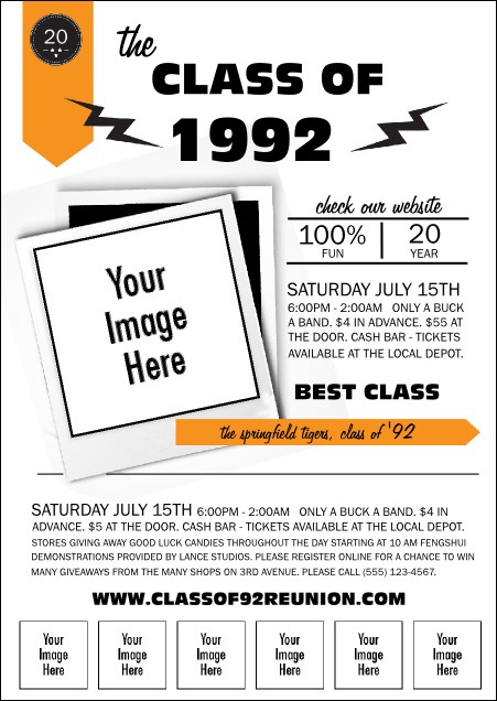 Class Reunion Mascot Orange Postcard Product Front
