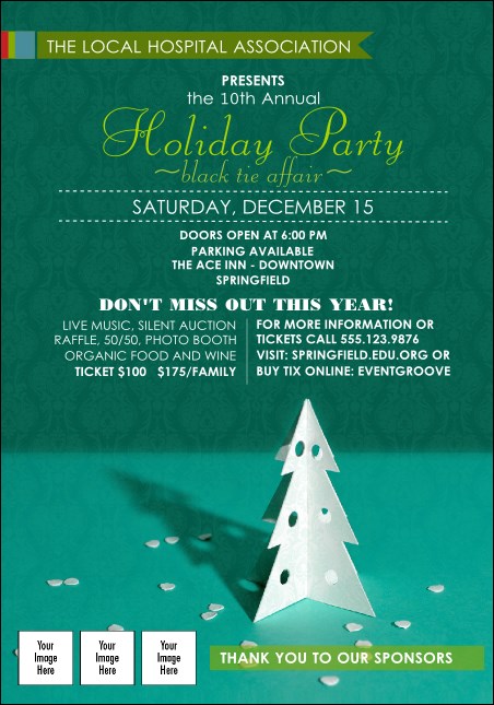Paper Christmas Tree Postcard Product Front