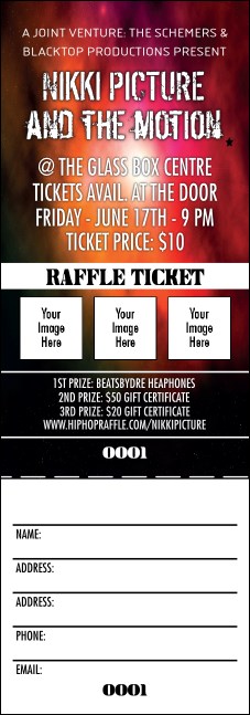 Galaxy Hip Hop Raffle Ticket Product Front