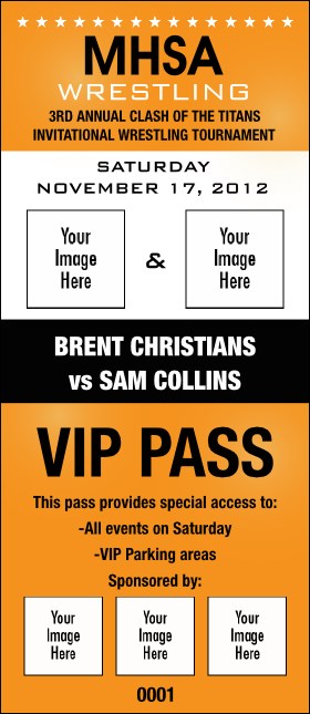Wrestling VIP Pass (Orange) Product Front