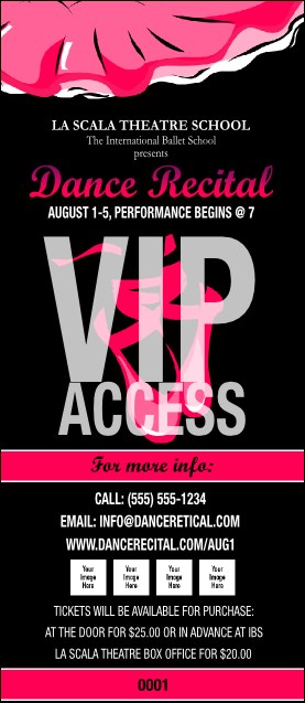 Dance Recital VIP Pass Product Front