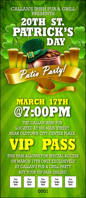 St. Patrick's Day Party VIP Pass Product Front