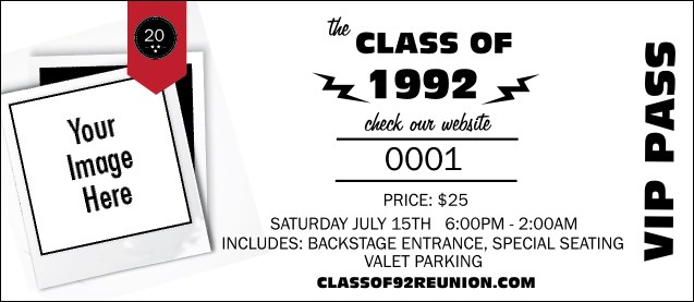 Class Reunion Mascot Red VIP Pass Product Front