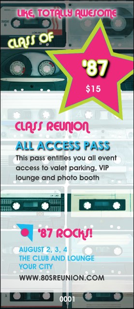 Totally 80s VIP Pass Product Front