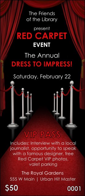 Red Carpet VIP Pass Product Front
