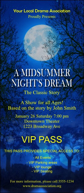 Midsummer Night's Dream VIP Pass Product Front