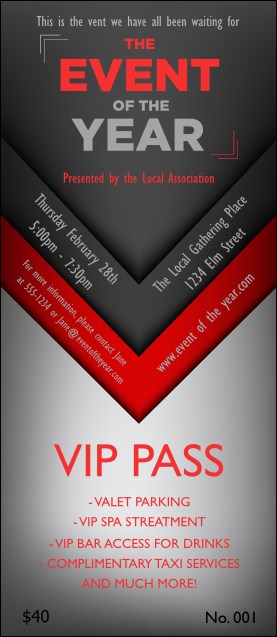 Red and Silver VIP Pass Product Front
