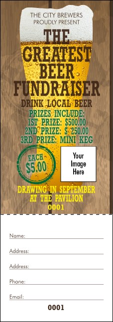 Beer Festival Raffle Ticket Product Front