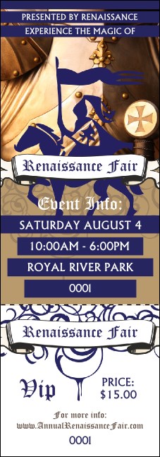 Renaissance Fair Armor Event Ticket Product Front