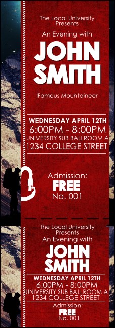 Mountaineering Event Ticket Product Front