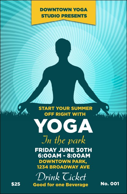 Yoga Meditation Drink Ticket Product Front