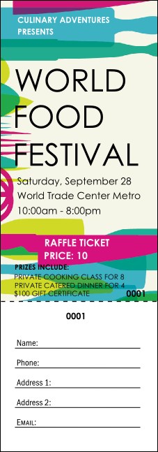 World Food Festival Raffle Ticket Product Front