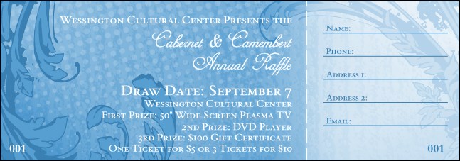 2011 Classic Blue Raffle Ticket Product Front