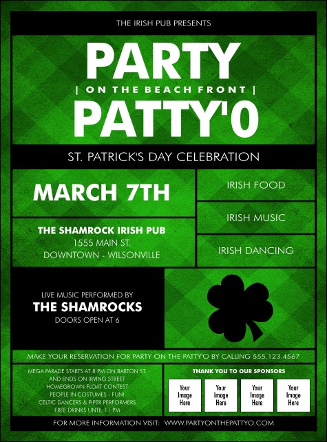 St. Patrick's Day Plaid Flyer Product Front