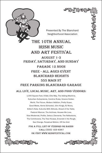 St. Patrick's Day Poster 004 (black and white) Product Front