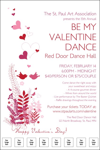 Valentine Love Birds Logo Poster Product Front