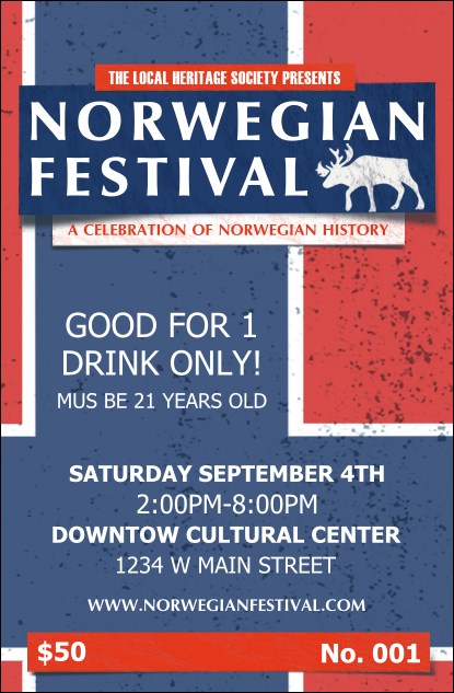 Norwegian Drink Ticket Product Front