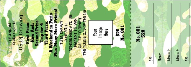 Camouflage Raffle Ticket Product Front